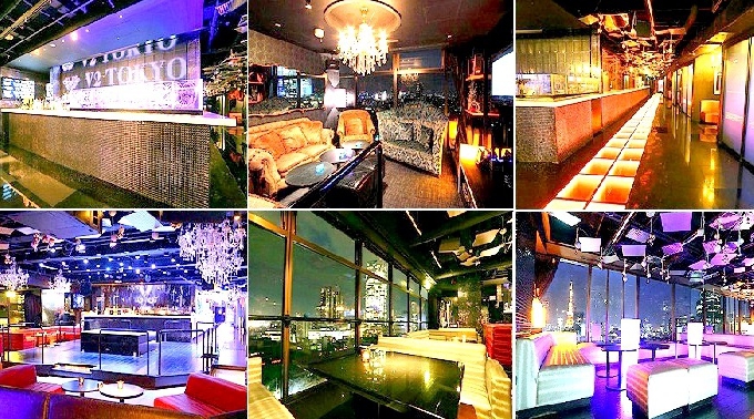 【V2TOKYO：Night Party！】東京の夜景360°一望！シャンデリヤ輝く全面ガラス張りの超豪華空間！今日本で一番女の子に人気の超豪華ラウンジ！22：00～OPEN(旧：バニティ)